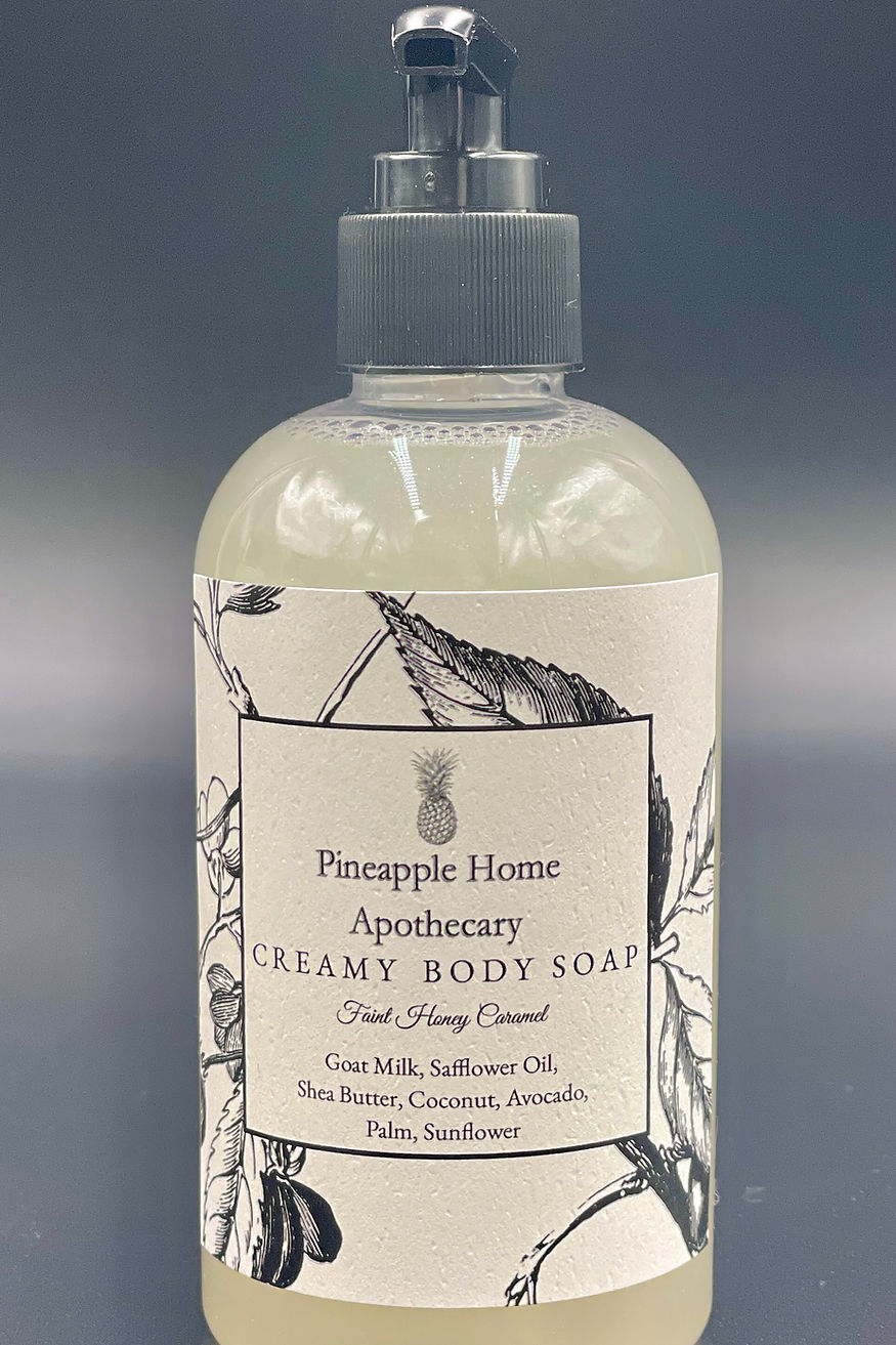 a bottle of body soap with a black pump top