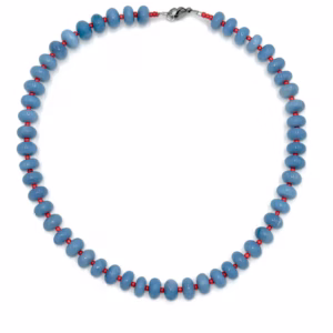 Blue Opal and Seed Bead Necklace